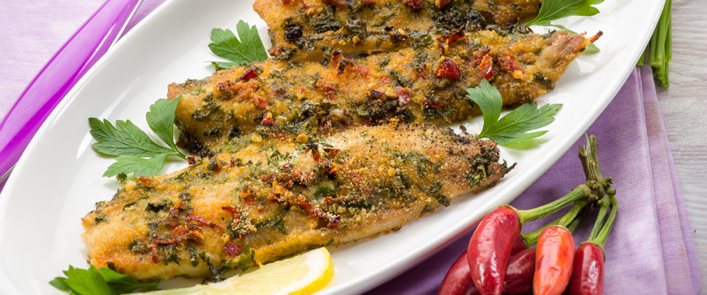 Filetto di spigola gratinato